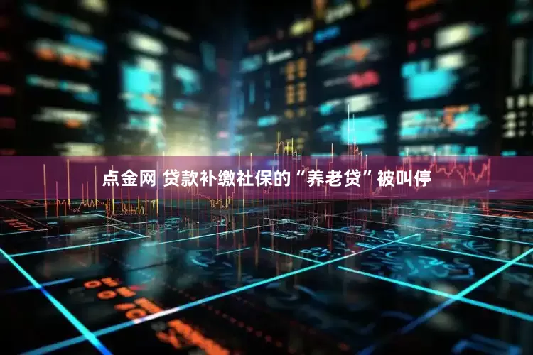 点金网 贷款补缴社保的“养老贷”被叫停