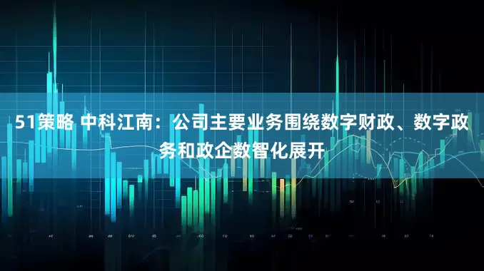 51策略 中科江南：公司主要业务围绕数字财政、数字政务和政企数智化展开