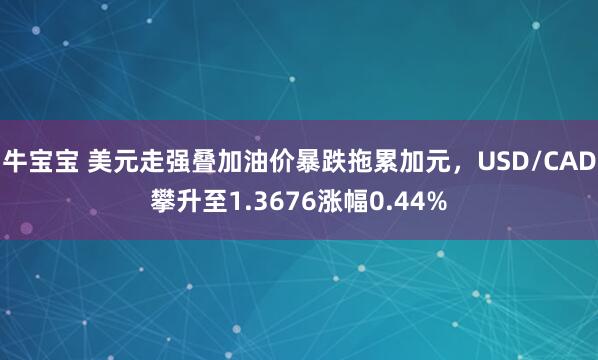 牛宝宝 美元走强叠加油价暴跌拖累加元，USD/CAD攀升至1.3676涨幅0.44%